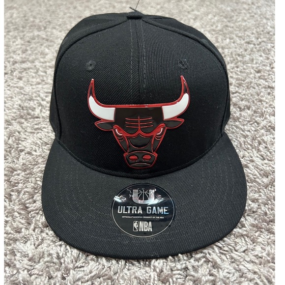 Chicago Bulls NBA Ultra Game Snapback Hat Cap Adult Black Adjustable - Picture 1 of 6